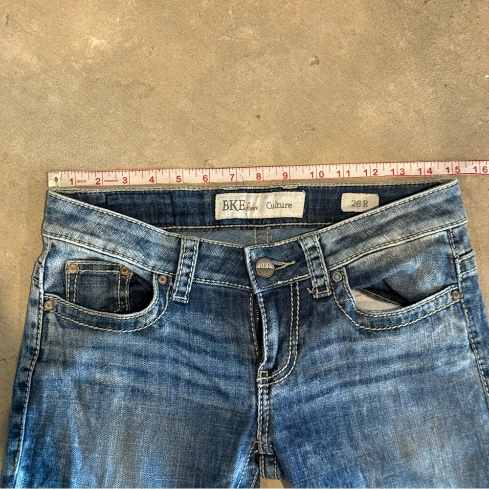 BKE Blue Straight Leg Jeans with Distressed Look - Picture 4 of 11